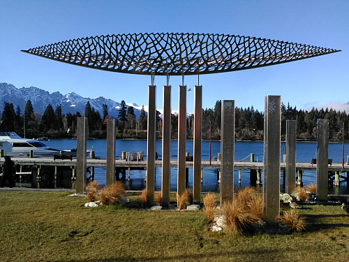 Sculpture on the shores of Lake Wakatipu Queenstown