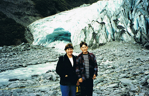 Kim and Tim at Franz Josef way back in 1998