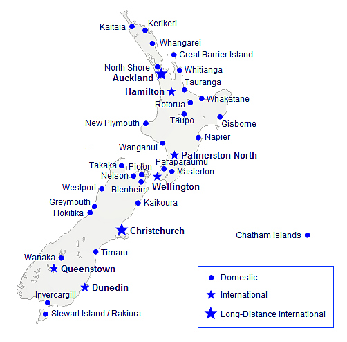 New Zealand Airports Map Good Quality