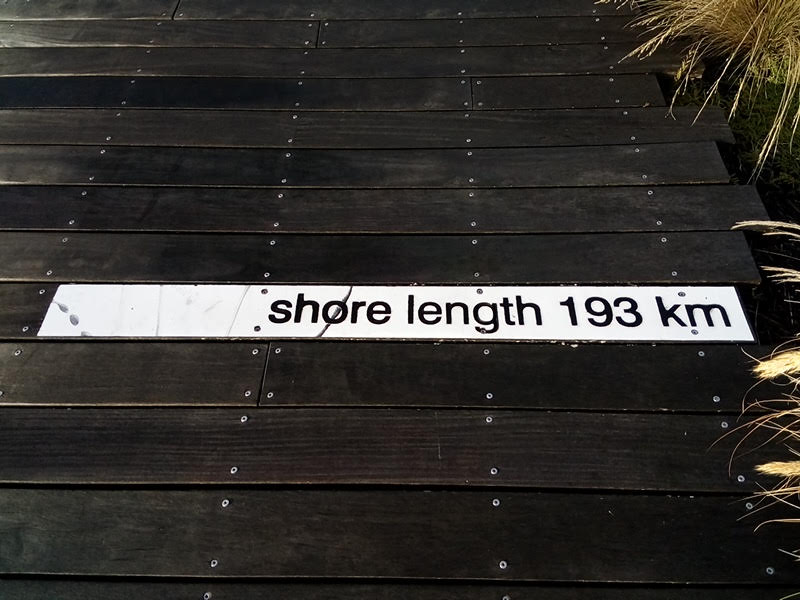 Lake Taupo shoreline length sign
