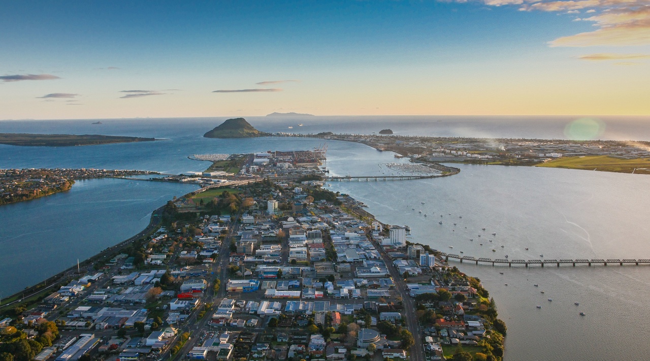 Aerial view of Tauranga - picture courtesy  Bay of Plenty Tourism