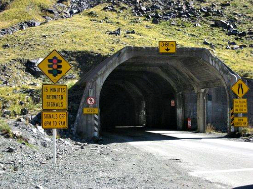 The eastern entrance to the Homer Tunnel