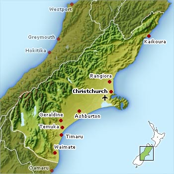 Christchurch / Canterbury Map