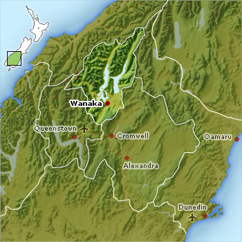 Map of Lake Wanaka