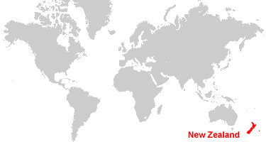 Map showing location of New Zealand. Picture courtesy Geology.com