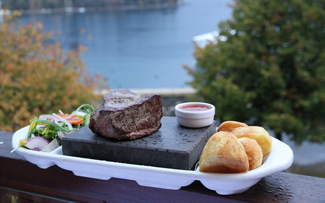 Pog Mahone's Hot Rock steak (with a view)