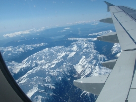 Coming into Queenstown over the Southern Alps