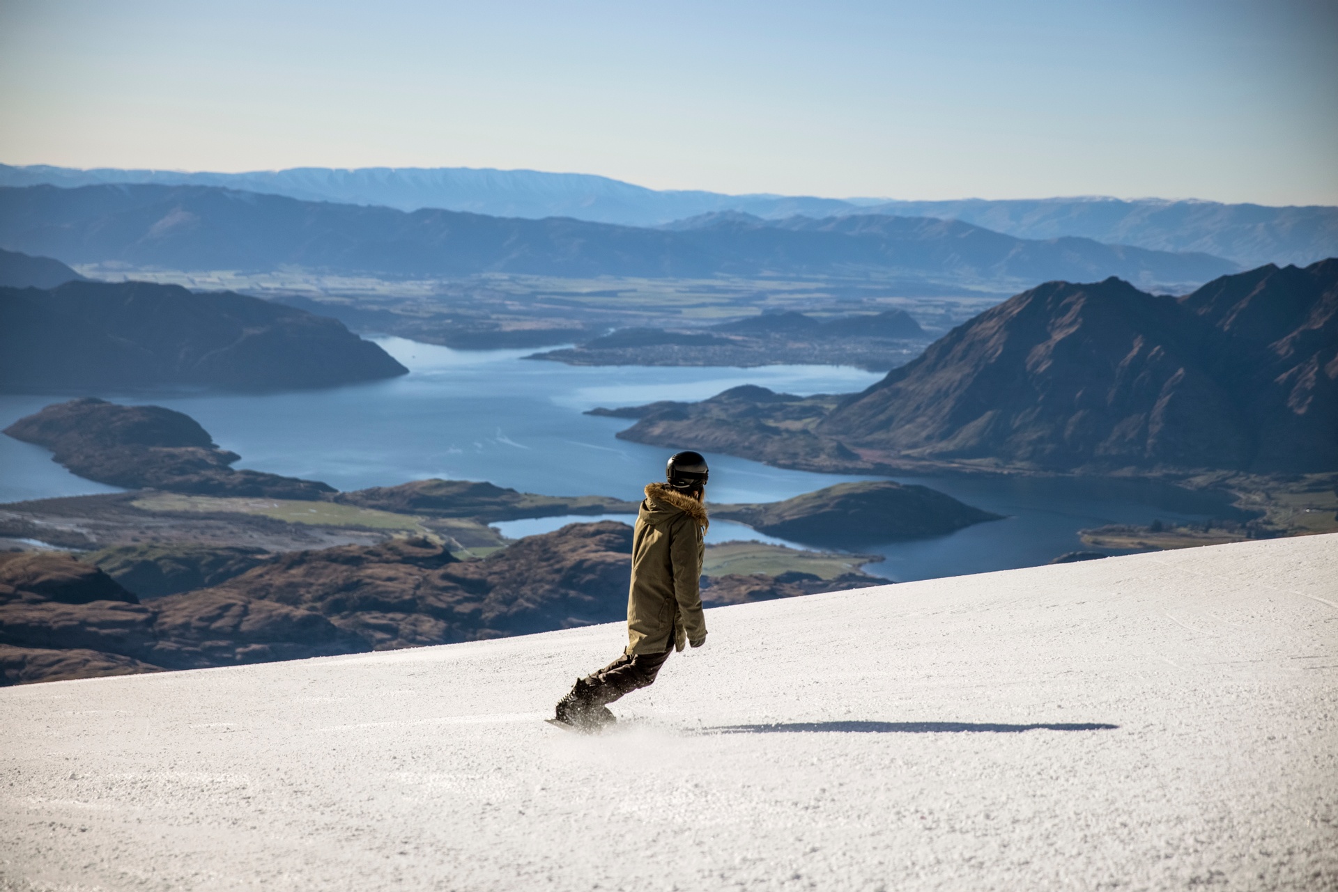 High above Wanaka at Treble Cone. Pic courtesy Miles Holden and TNZ.