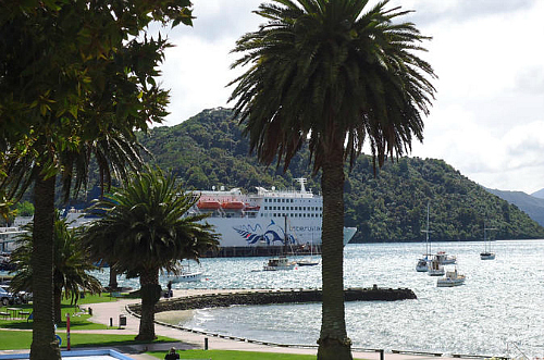 The Inter Island ferry at port in Picton