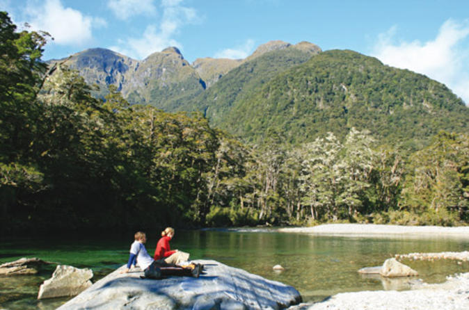 Relaxing on the Milford Track guided day walk from Te Anau